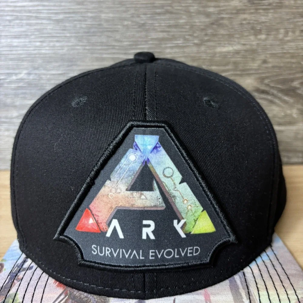 ARK Survival Evolved Hat Cap Snap Back Black Gaming Gamer Multicolor Brim Mens